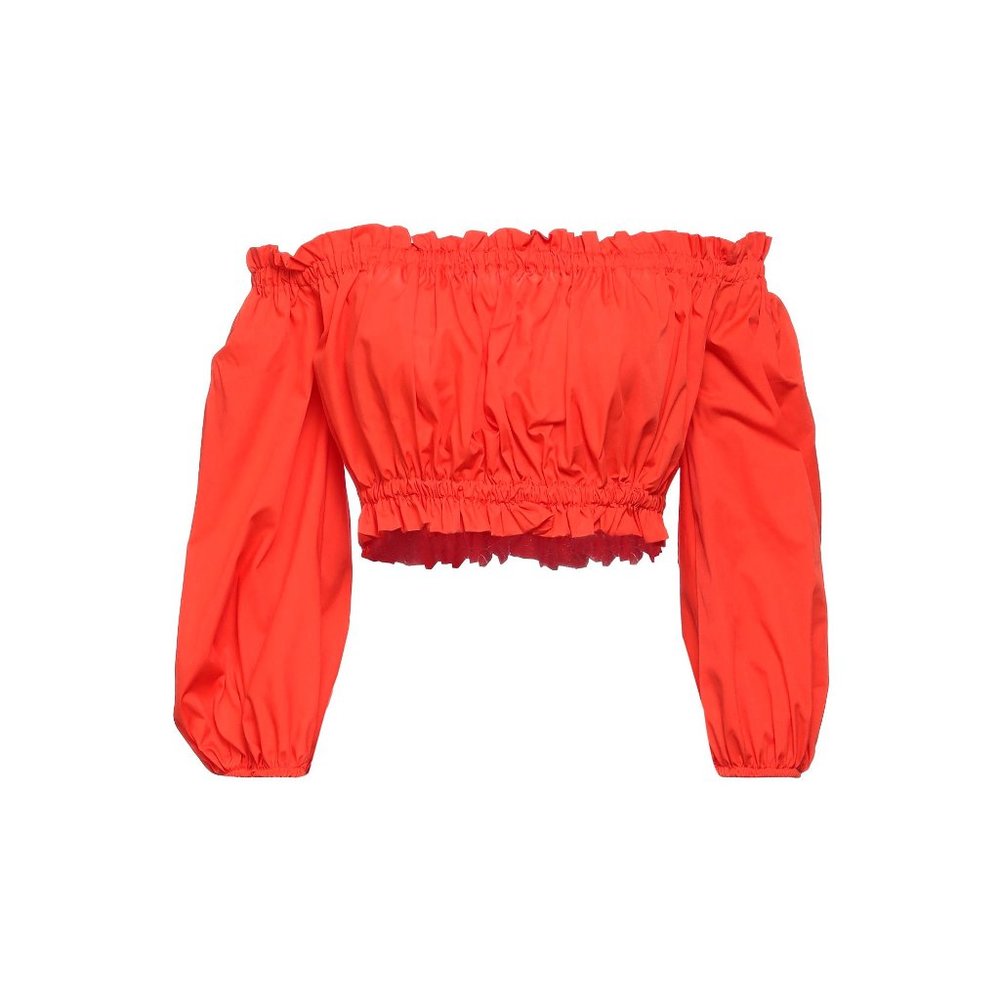 VICOLO Off-the-Shoulder Cotton Blouse: Italian Elegance in a Chic One Size - SM